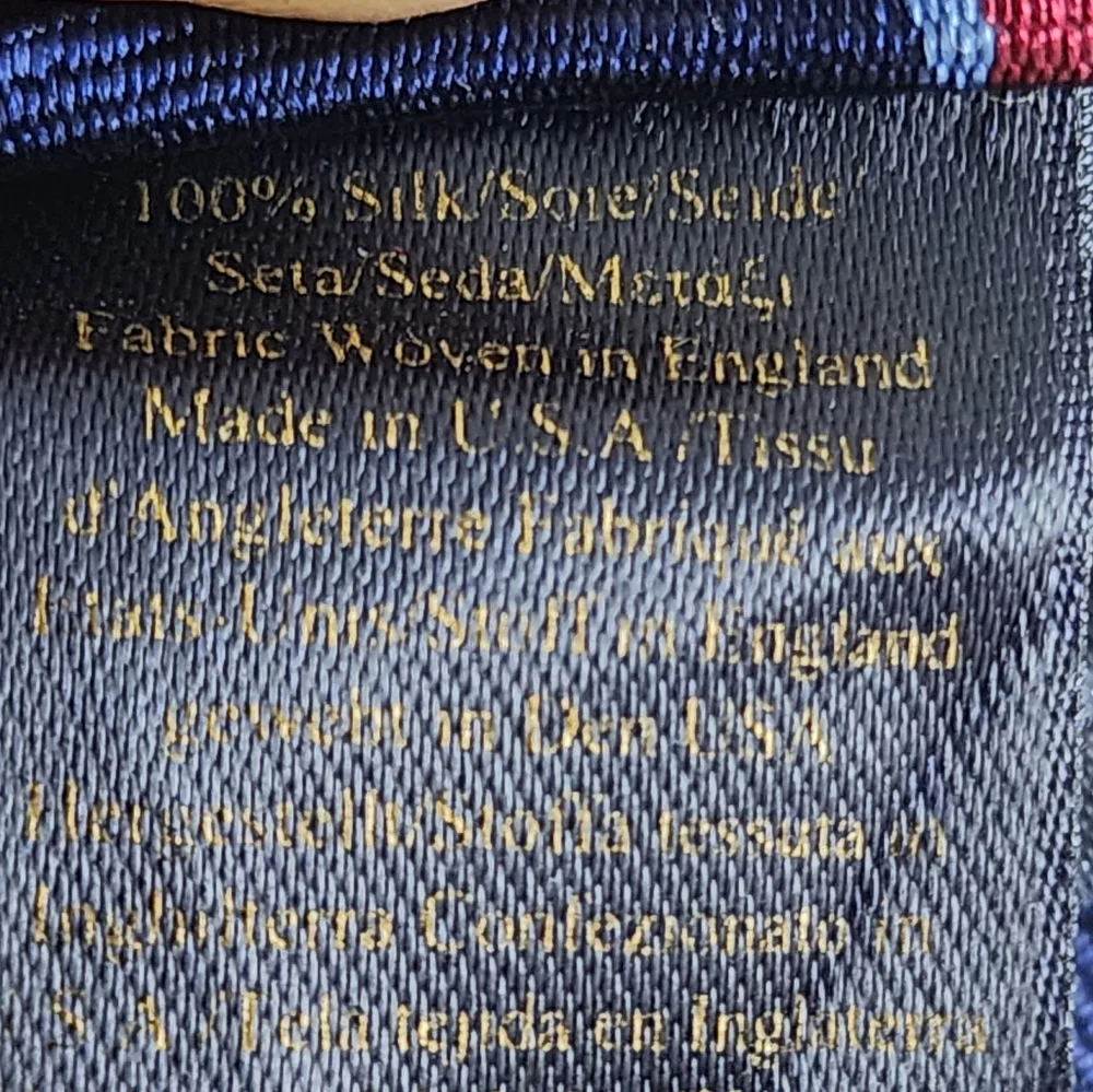 BROOKS BROTHERS MAKERS & MERCHANTS  Red, Blue ,Yellow Stripes Silk Tie.